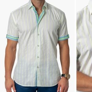 Galileo Fluo Short Sleeve Cotton Button-Up Shirt